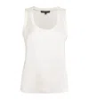 Maje Scoop-neck Satin Tank Top In White