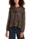 Maje Silk-blend Top In Black