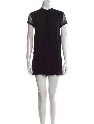 Pre-owned Maje Silk Crew Neck Romper In Black