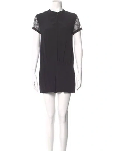 Pre-owned Maje Silk Crew Neck Romper In Gray