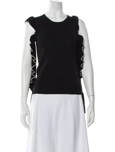Pre-owned Maje Silk Crew Neck Sweater In Black