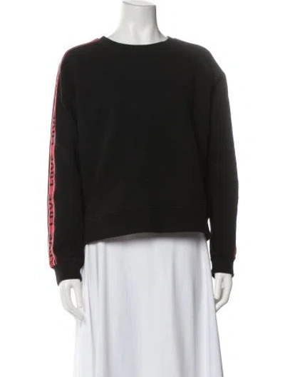 Pre-owned Maje Silk Crew Neck Sweater In Black