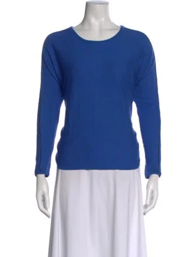 Pre-owned Maje Silk Crew Neck Sweater In Blue