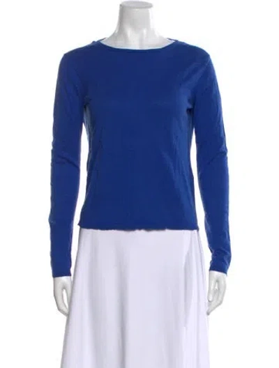 Pre-owned Maje Silk Crew Neck Sweater In Blue