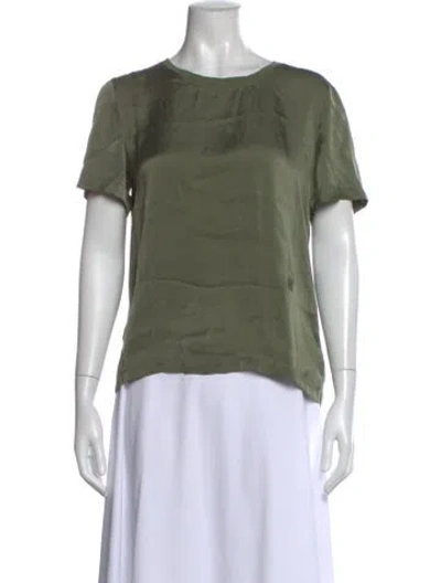 Pre-owned Maje Silk Crew Neck T-shirt In Green