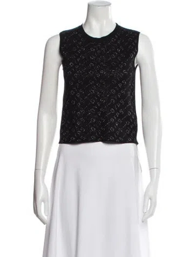 Pre-owned Maje Silk Graphic Print Top In White