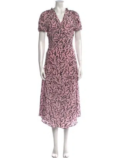 Pre-owned Maje Silk Long Dress In Pink