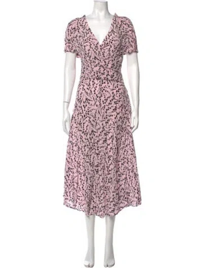 Pre-owned Maje Silk Long Dress In Pink