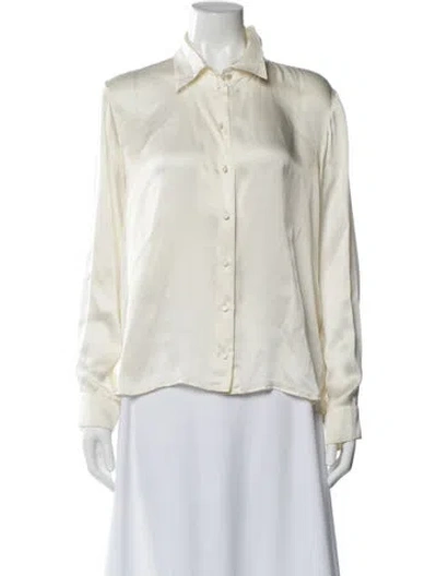 Pre-owned Maje Silk Long Sleeve Blouse In Blue