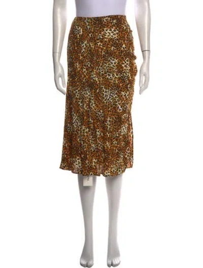 Pre-owned Maje Silk Midi Length Skirt In Multi