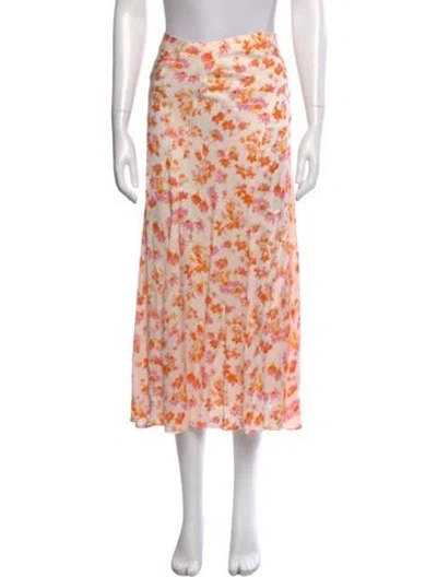 Pre-owned Maje Silk Midi Length Skirt In Neutral