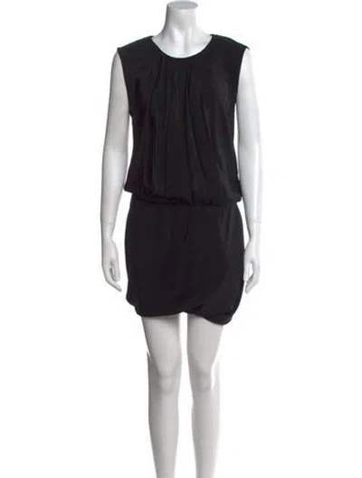 Pre-owned Maje Silk Mini Dress In Black