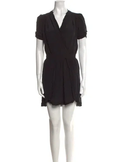 Pre-owned Maje Silk Mini Dress In Black