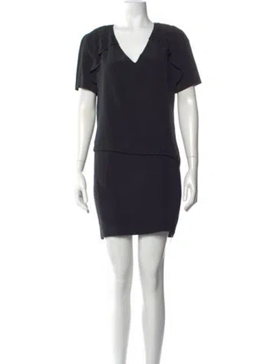 Pre-owned Maje Silk Mini Dress In Black