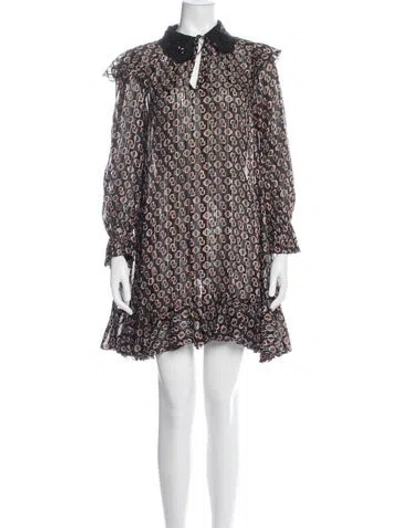 Pre-owned Maje Silk Mini Dress In Black