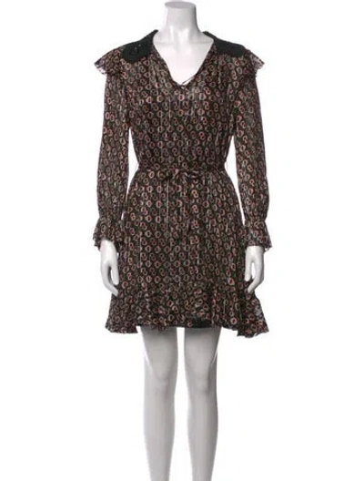 Pre-owned Maje Silk Mini Dress In Black