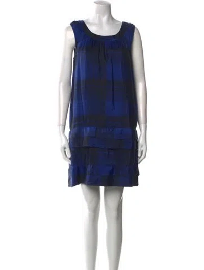 Pre-owned Maje Silk Mini Dress In Blue