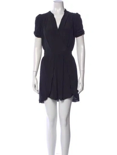 Pre-owned Maje Silk Mini Dress In Blue