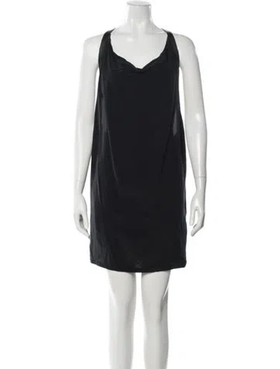 Pre-owned Maje Silk Mini Dress In Blue