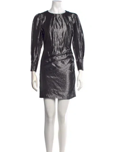 Pre-owned Maje Silk Mini Dress In Gray