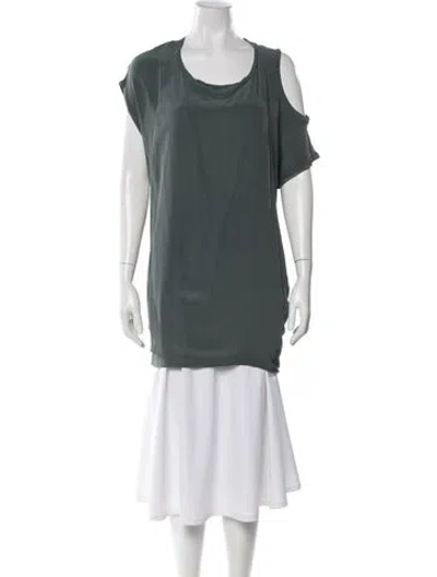 Pre-owned Maje Silk Mini Dress In Green