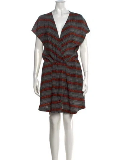 Pre-owned Maje Silk Mini Dress In Multi