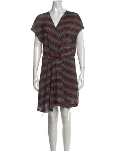 Pre-owned Maje Silk Mini Dress In Multi