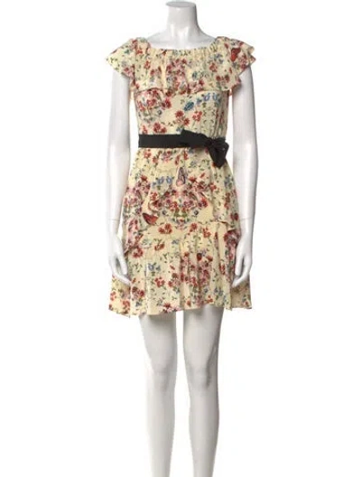 Pre-owned Maje Silk Mini Dress In Neutral