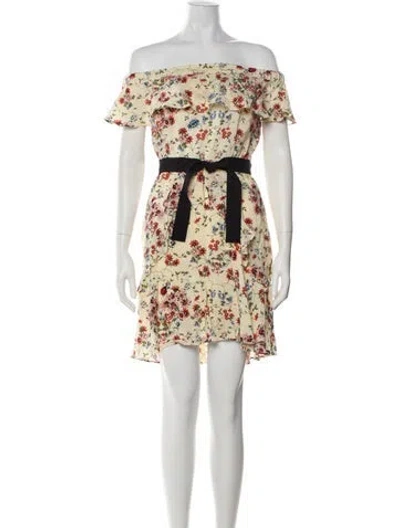 Pre-owned Maje Silk Mini Dress In Neutral
