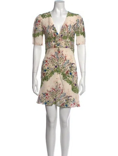 Pre-owned Maje Silk Mini Dress W/ Tags In Neutral