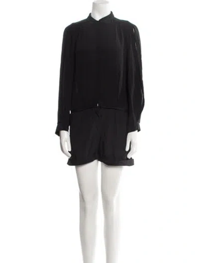 Pre-owned Maje Silk Romper In Black
