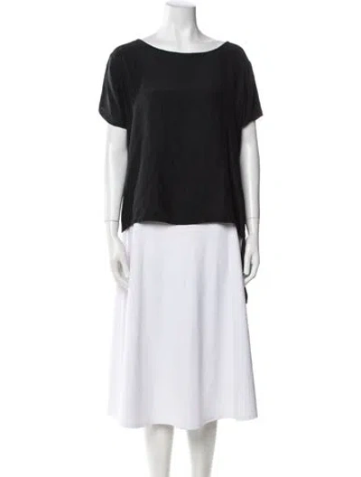 Pre-owned Maje Silk Scoop Neck T-shirt In Black