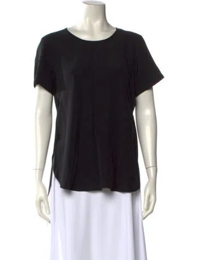 Pre-owned Maje Silk Scoop Neck T-shirt In Black