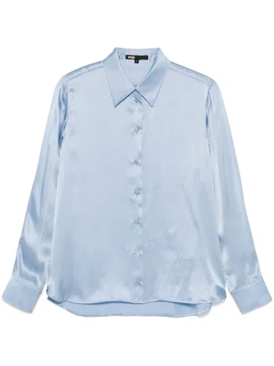 Maje Silk Shirt In Blue