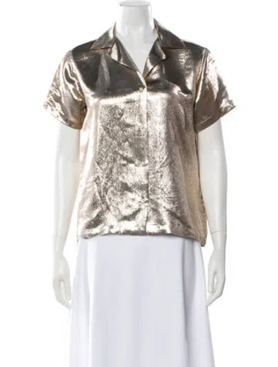Pre-owned Maje Silk Short Sleeve Button-up Top