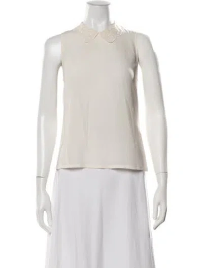 Pre-owned Maje Silk Sleeveless Top In White