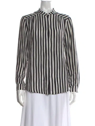 Pre-owned Maje Silk Striped Blouse In Multi