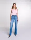 Maje Lourma Silk Blend Sleeveless Top In Pale Pink