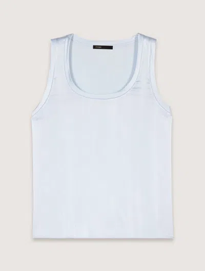 Maje Silk Vest Top In Blue Sky