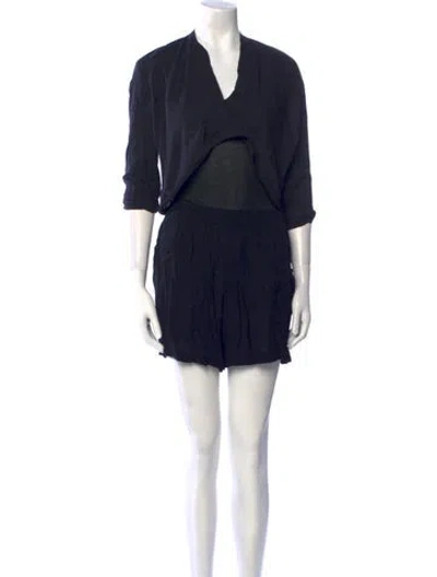 Pre-owned Maje Silk V-neck Romper In Black