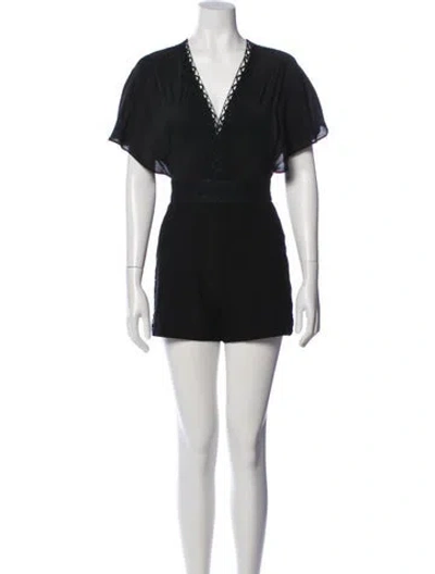 Pre-owned Maje Silk V-neck Romper In Black