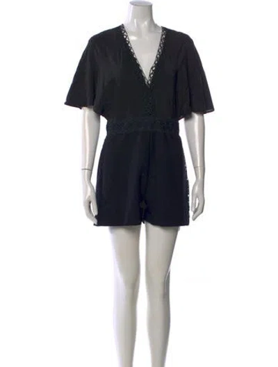 Pre-owned Maje Silk V-neck Romper In Black
