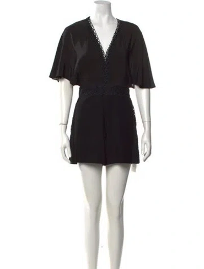 Pre-owned Maje Silk V-neck Romper In Black