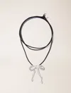 Maje Silver Bow Necklace In Silver