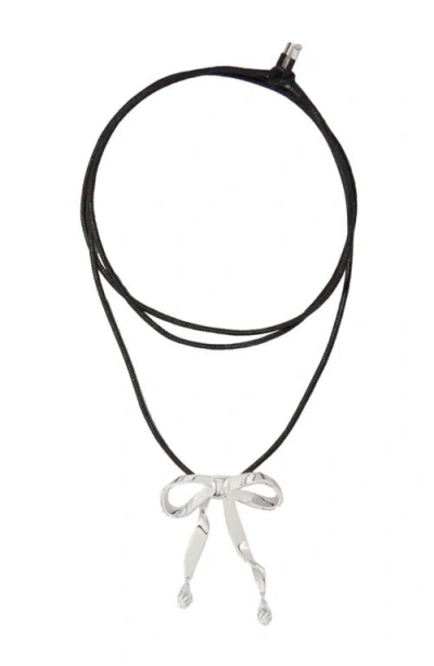 Maje Silver Bow Necklace