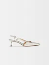 Maje Metallic Slingback Pumps 50 In Silver