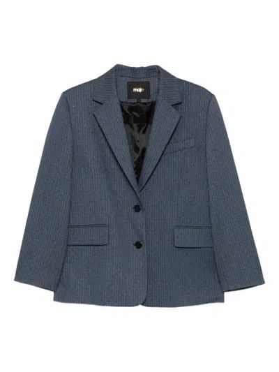 Maje Single-breasted Blazer In Blue