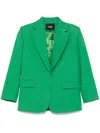 Maje Single-breasted Blazer In Green