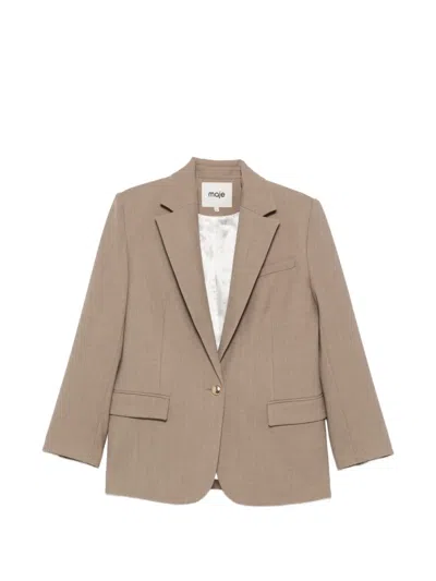 Maje Single-breasted Blazer In Neutrals