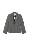 Maje Single-breasted Peplum Blazer In Grey